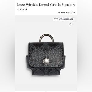 Coach Large Wireless Earbud Case In Signature Canvas